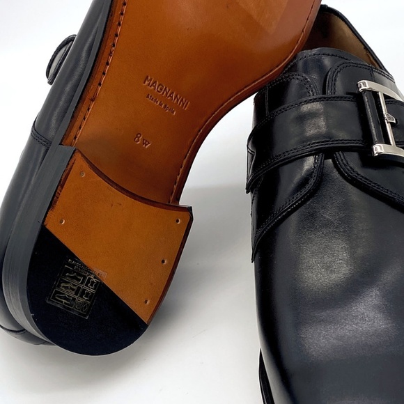 MAGNANNI Hudson Leather Monk Strap Loafer - Picture 7 of 9
